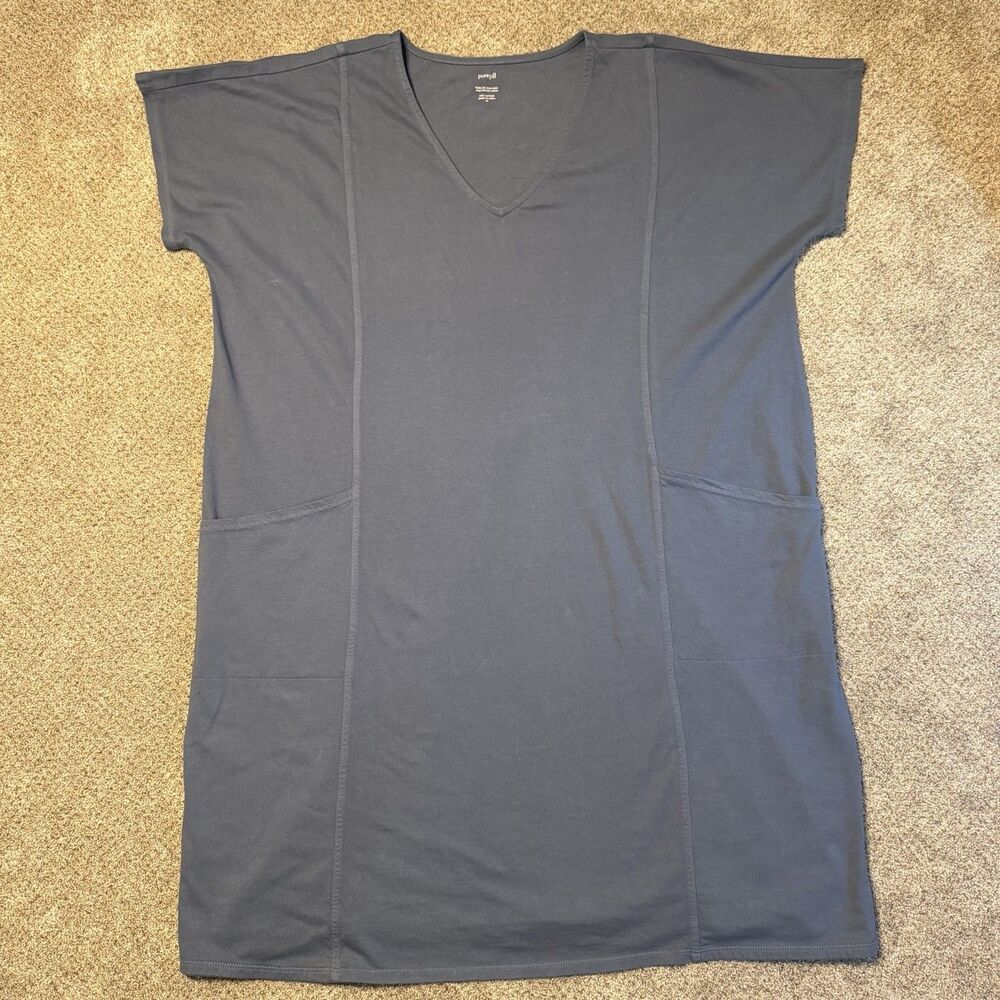 J.Jill Womens V Neck Short Sleeve Shift Dress Small Minimalist Comfortcore 3X